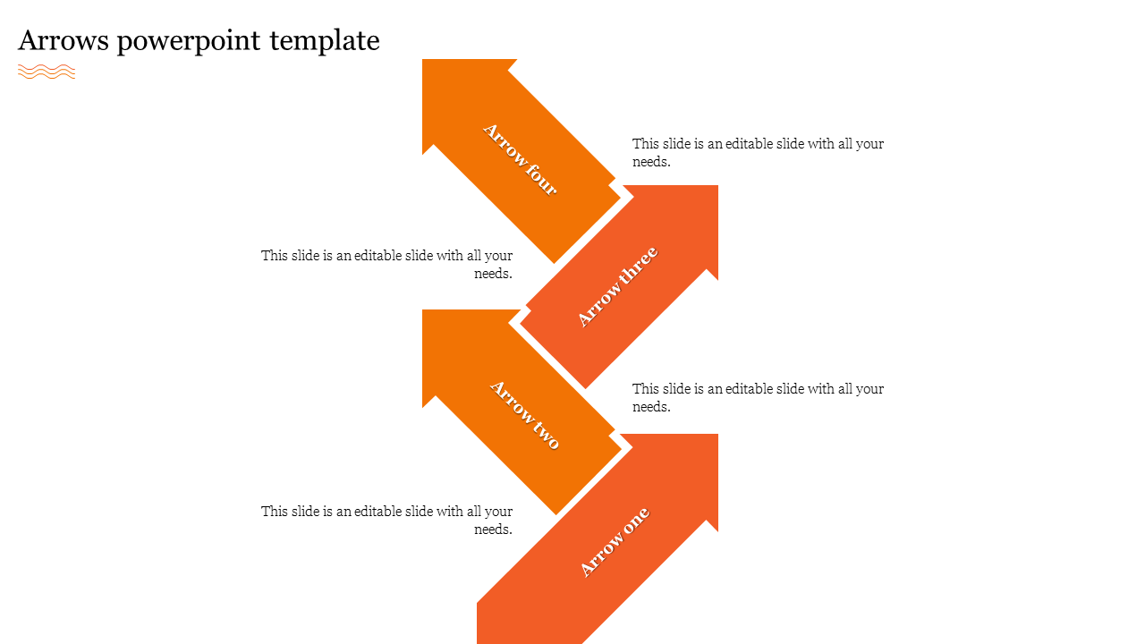 Free - Effective Arrows PowerPoint Template In Orange Color